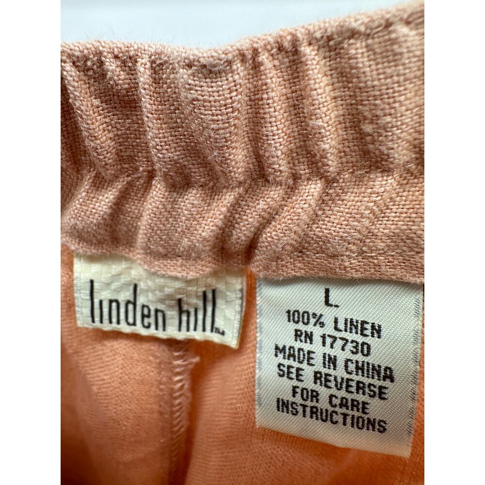 Linden Hill Womens Orange Linen Pants Size L Baggy Relaxed Fit Casual Coastal - Picture 6 of 8